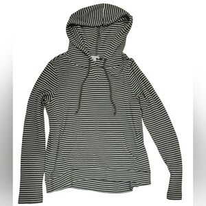 GAP White and Green Hooded Sweatshirt with Stripes